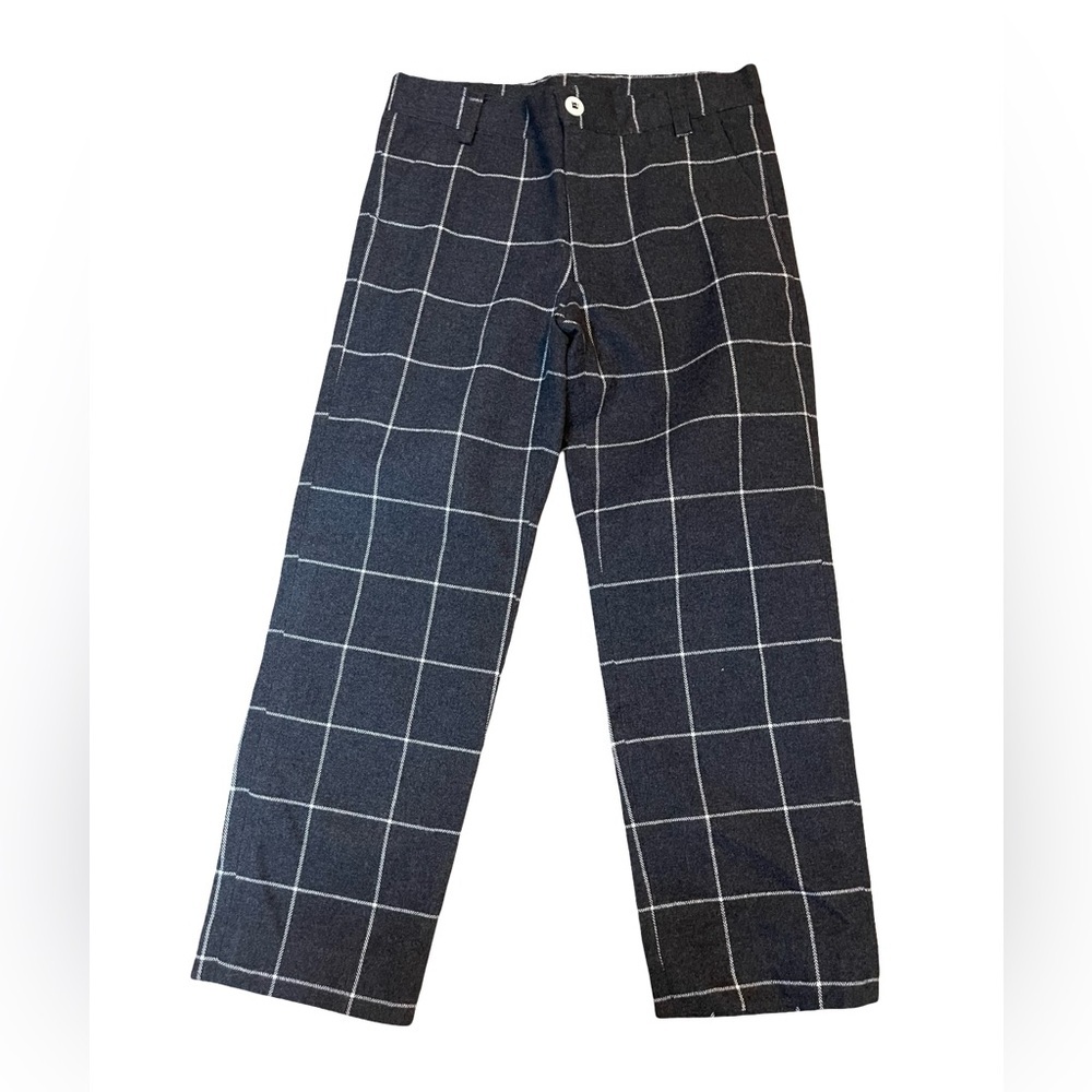 Baby CZ Charcoal gray and White Checkered Chinos style fall/win pants. Size 5